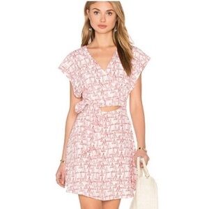 Privacy Please tie front cap sleeve mini dress size small